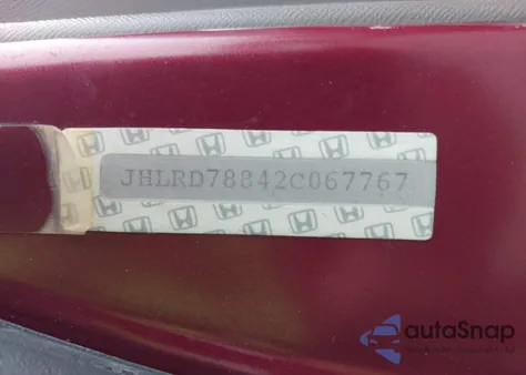 2002 Honda Cr-V Ex from USA, damaged, VIN JHLRD78842C067767